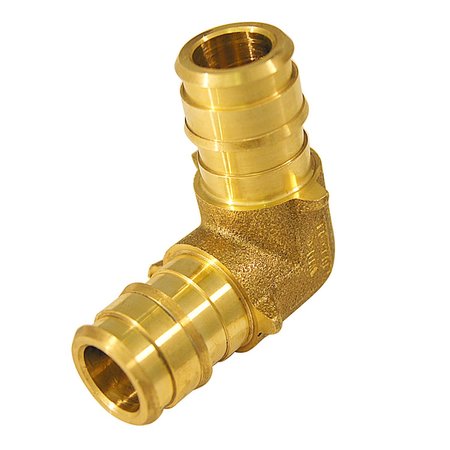 Apollo PEX-A 1/2 in. Barb X 1/2 in. D Barb Brass 90 Degree Elbow EPXE1212